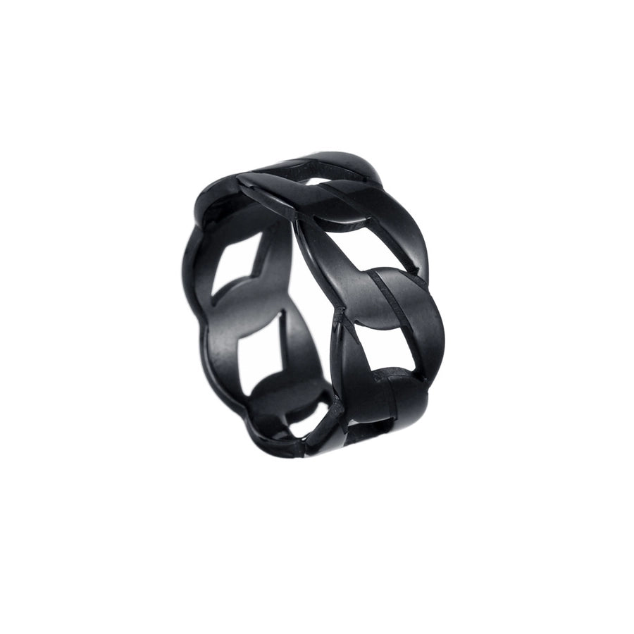 Stainless Steel Gold Plated Black Plated Hollow Out Rings