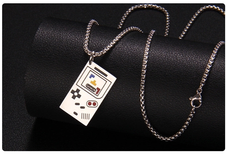 Stainless Steel Enamel Unisex Pendant Necklace