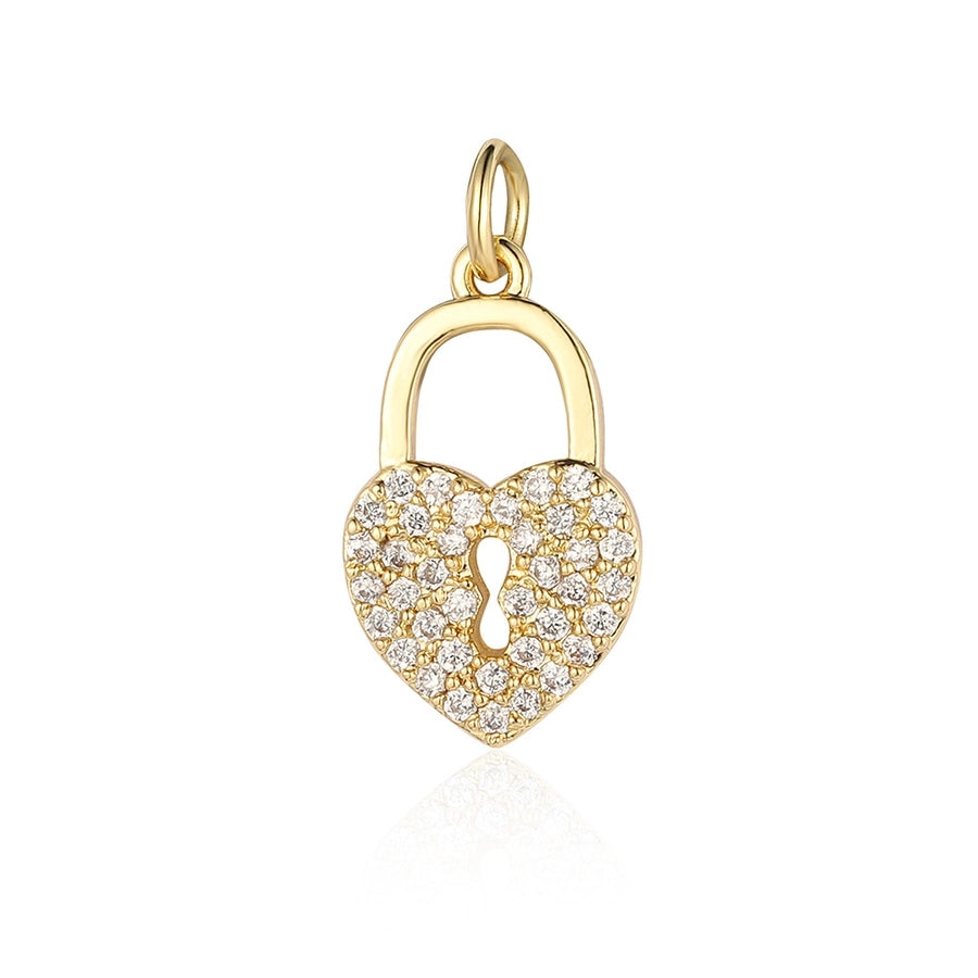1 Piece Copper Zircon 18K Gold Plated Key