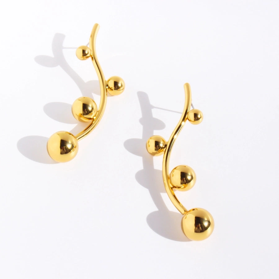 1 Pair 24K Gold Plated Ear Studs