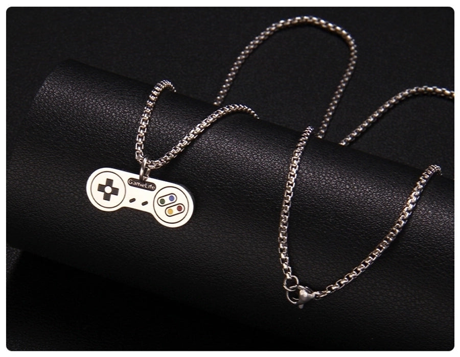 Stainless Steel Enamel Unisex Pendant Necklace