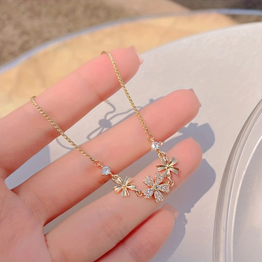 Copper cable chain Flower Bracelets 