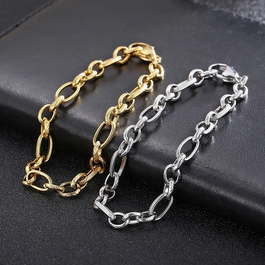 Stainless Steel 18K Gold Plated Basic Simple Style Solid Color Bracelets