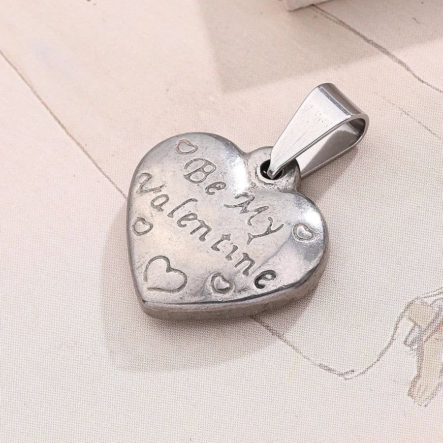 1 Pc/Package 15x15mm 15x27mm 16x15mm 7x3mm 304 Stainless Steel Letter Heart Shape Lingge Polished Jewelry Accessories Pendant 