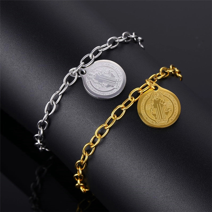 Stainless steel plating 18k gold plated unisex bracelets