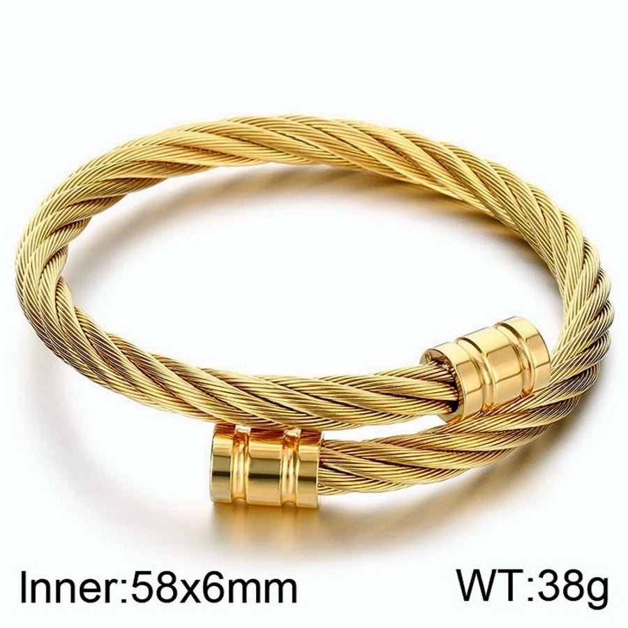 Stainless Steel 18K Gold Plated Men's Bangle