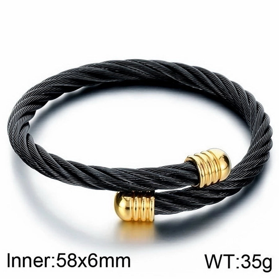 Stainless Steel 18K Gold Plated Men's Bangle