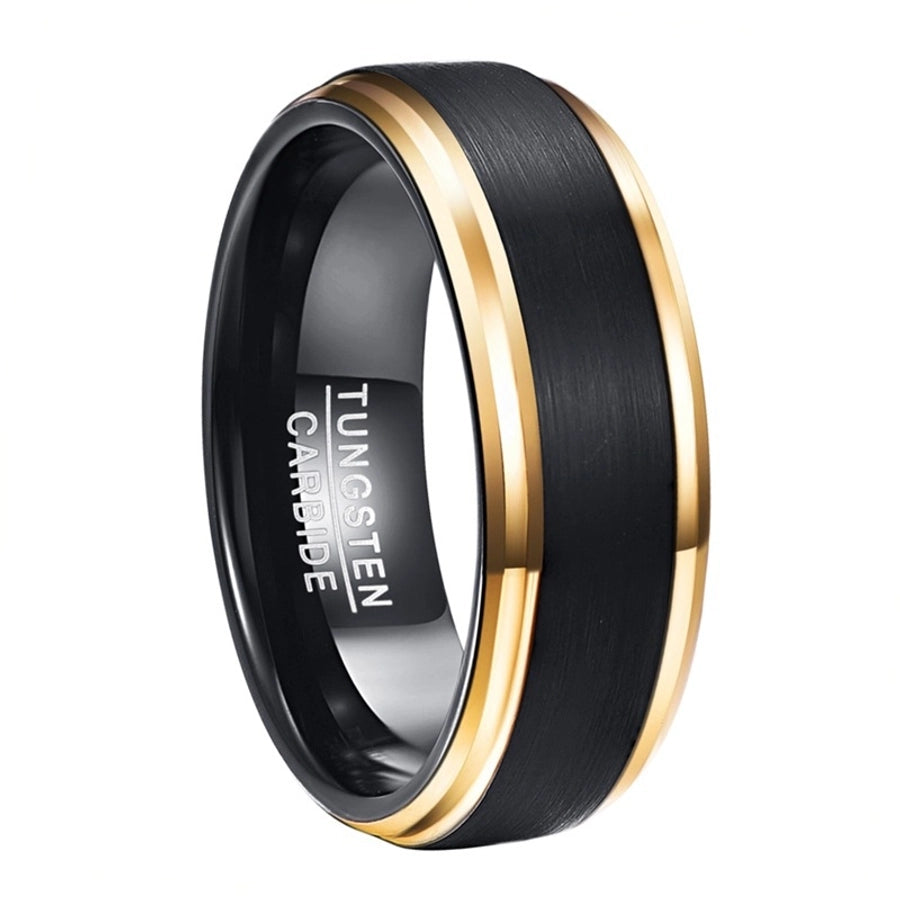 Plating black gold steel ring men's ring