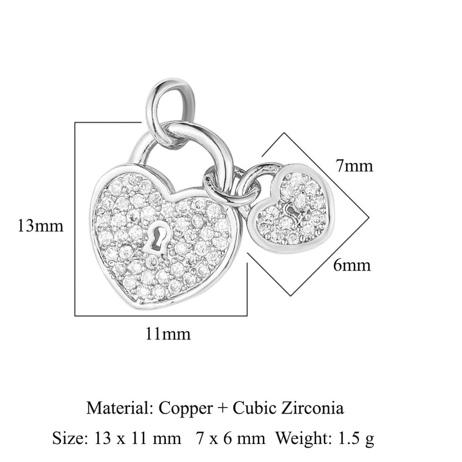 1 Piece Copper Zircon 18K Gold Plated Key