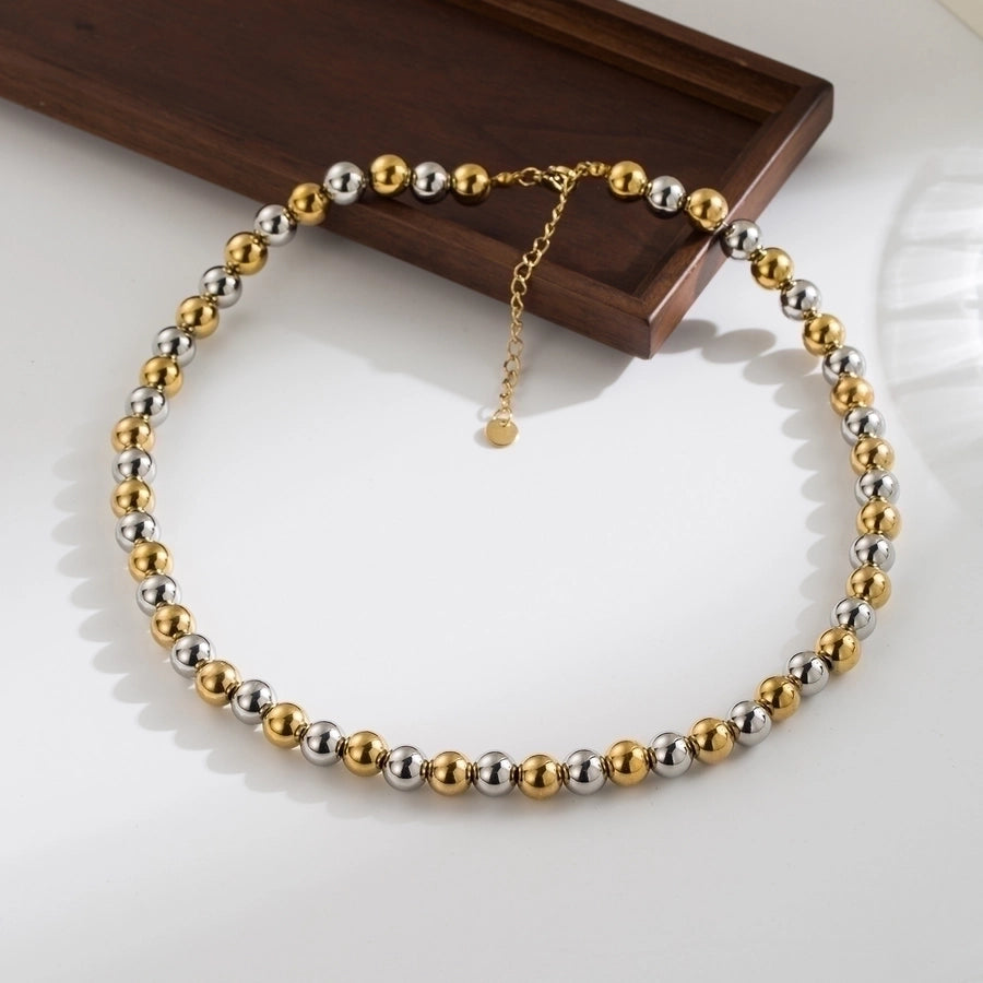Stainless Steel 18K Gold Plated Beaded Plating Stainless Steel