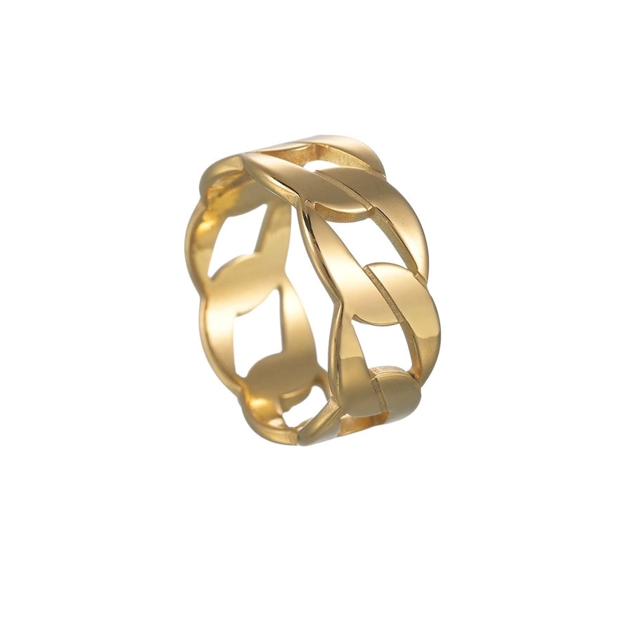 Stainless Steel Gold Plated Black Plated Hollow Out Rings