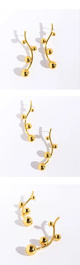 1 Pair 24K Gold Plated Ear Studs