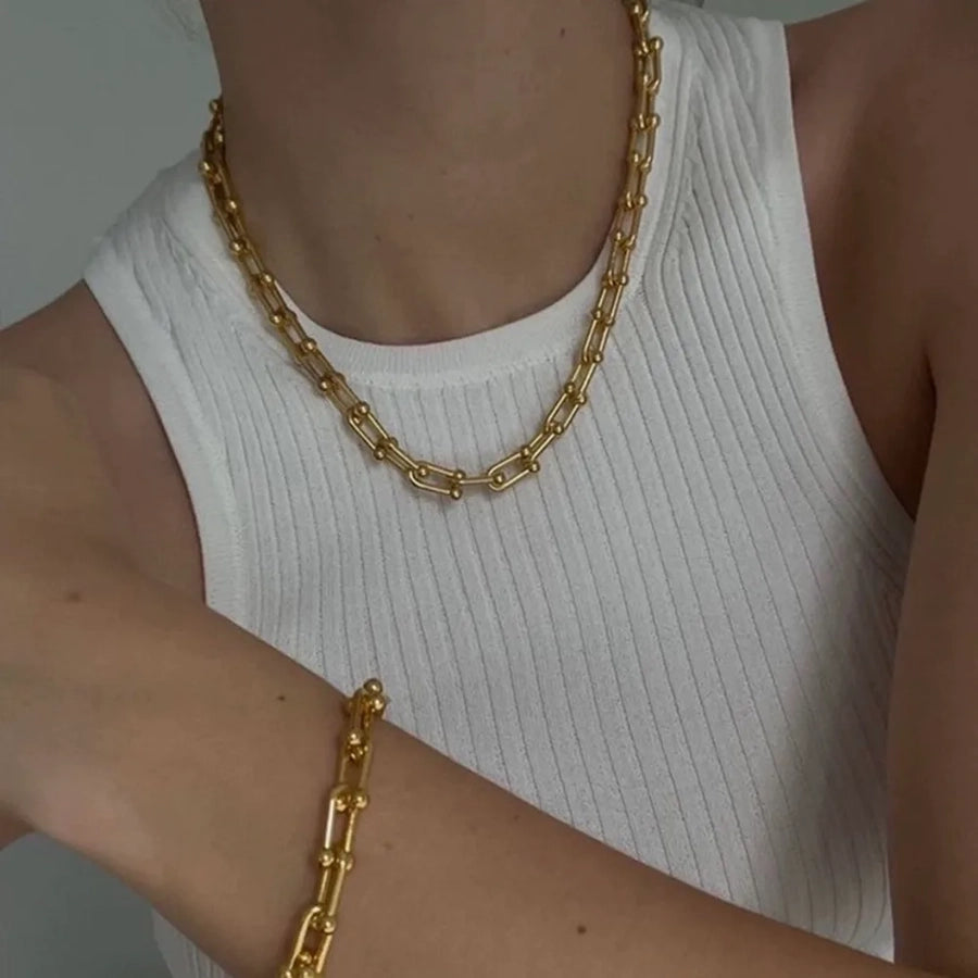 Stainless Steel 18K Gold Plated Bracelets, Earrings or Necklace